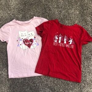 Girls Valentine’s Day Tee Shirt Bundle Size 6